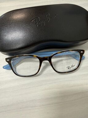 Ray-Ban rb5375 Tortoiseshell Frame with Blue Temples